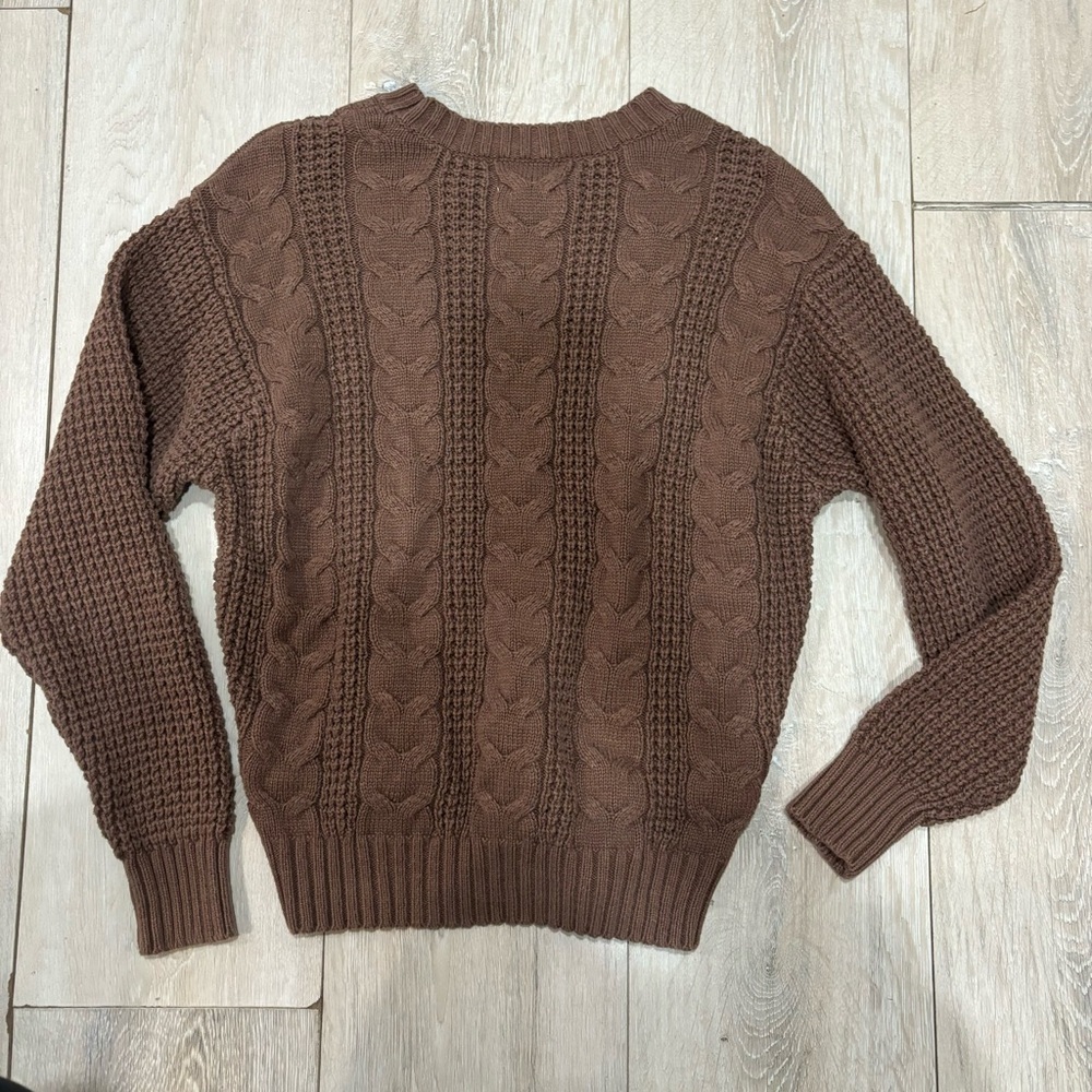 American Eagle Brown Knit Chunky Sweater - Picture 4 of 4